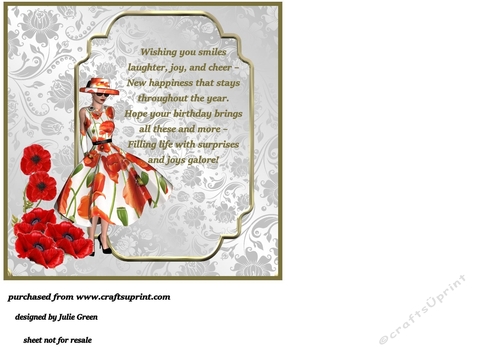 Beauty of poppies birthday insert