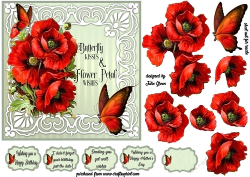 Butterflies and poppies