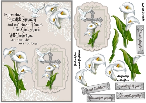 Cala lillies sympathy A5