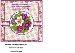 A floral basket 7x7 birthday insert