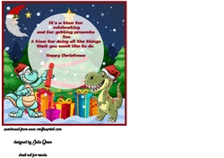 Dinosaurs celebrate Christmas insert