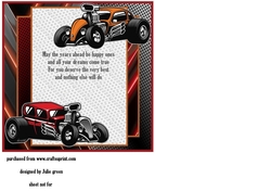 Classic racing cars birthday insert