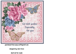 A get well wish with butterflies insert