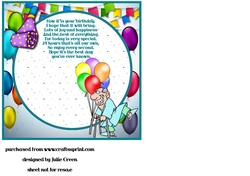 Have a knees up birthday insert