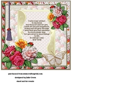 Butterflies and roses birthday insert