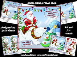 Santa rides a Polar Bear