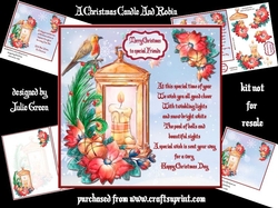 A Christmas Candle and Robin