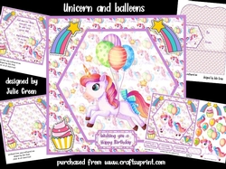 Unicorn and balloons