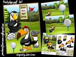 Peck plays golf 5x7