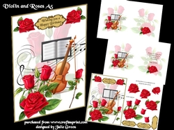 Violin and roses A5