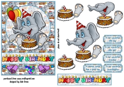 Elephant birthday wishes 5x7
