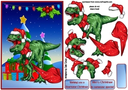 Dinosaur drops off Christmas presents A5