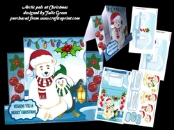 Arctic pals at Christmas stepper card