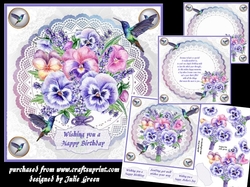 Pansies and Humming birds