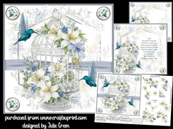 Bird cage and flowers
