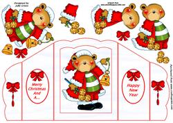 Santa Bear Theatre Card. Xmas