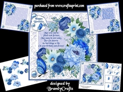 Flowers in hues of blue