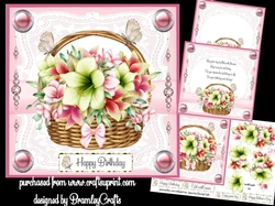 Diamonds flowers and Butterflies