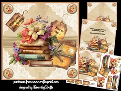 Vintage books and flowers