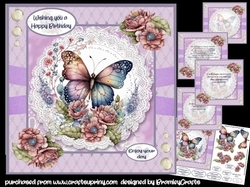 Butterfly wings and flowers