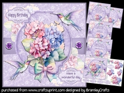 Pastel birds and flowers