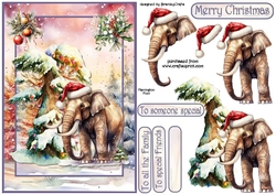 Elephants Christmas wishes A5