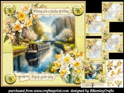 Narrowboat and Daffodils