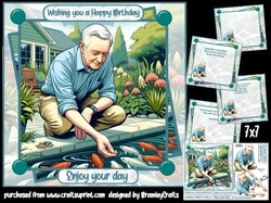 Feeding the pond fish 7x7