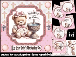 Baby Girls Christening Day 7x7