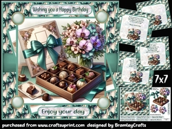 Chocolates and flowers 7x7