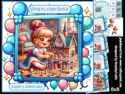 Little girls Dollhouse 8x8