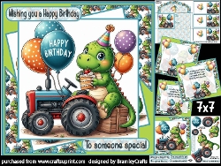 Dinosaur cake and tractor