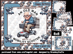 Old man with a mobility scooter 8x8