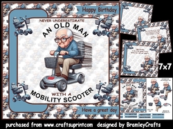 Old man with a mobility scooter 7x7