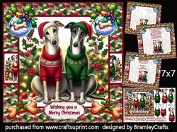 Festive Greyhounds 7x7