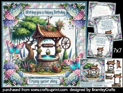A floral wishing well