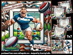 Rugby runner in blue