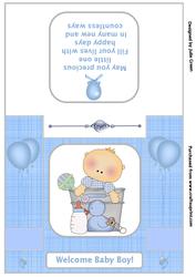 Baby Boy Pop Out Stepper Card