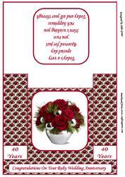 Ruby Wedding Pop Out Stepper Card
