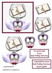 Ruby Wedding Swans