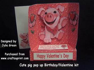 Cute Pig Birthday/valentine Pop Up