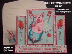 Cupids Pig Valentine/birthday Pop Out