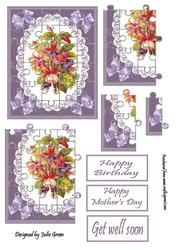 Fuschia Corner Jigsaw on Lace