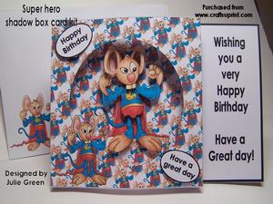 Super Hero Shadow Box Card Kit