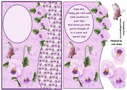Pansy and Butterfly Get Well