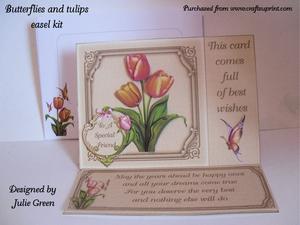 Butterflies and Tulips Easel Card