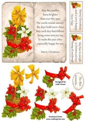 Poinsettia and Holly Card Front