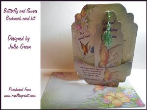 Butterfly and Flowers Bookmark Card Kit