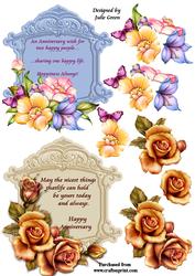 Flowers Galore Anniversary Toppers