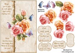 Parchment and Roses Get Well